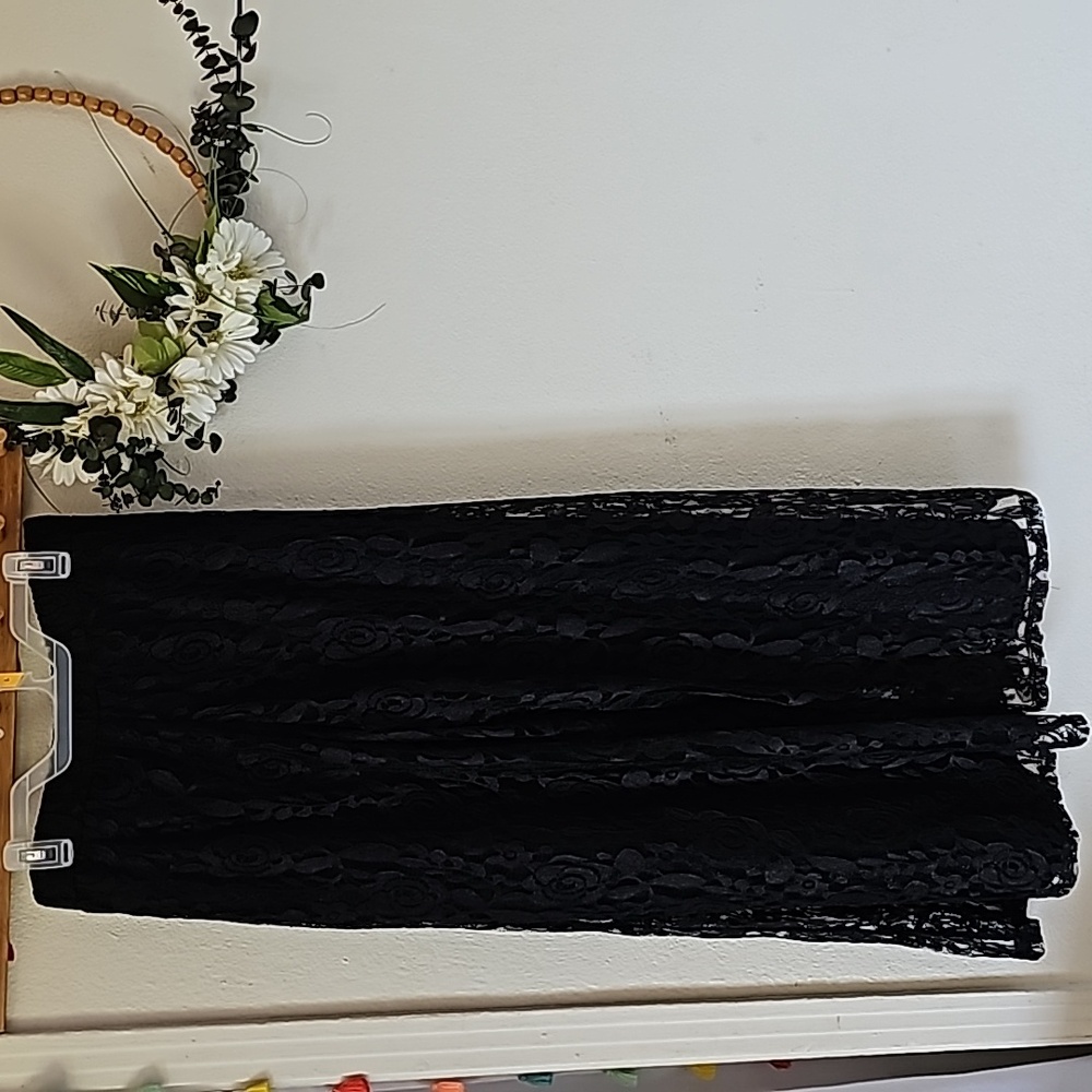Women lace wide leg pants Black